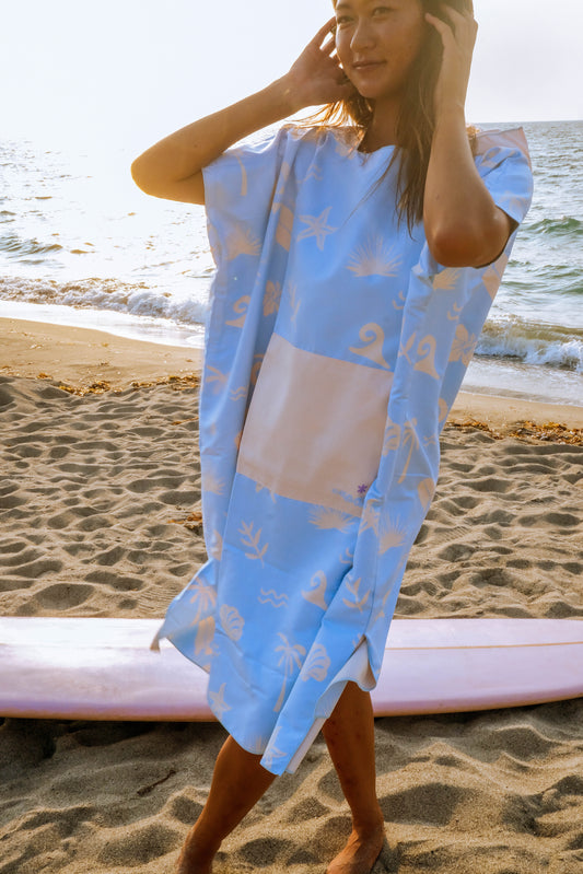 Hawaiian Blue Surf Poncho